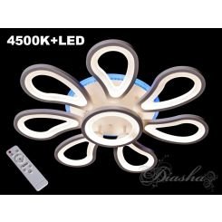 Потолочная LED-люстра с диммером и подсветкой Diasha 8075-7+1WHLEDDIMMER2